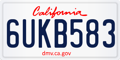 CA license plate 6UKB583