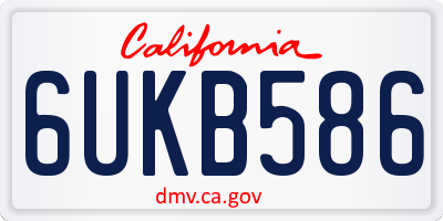CA license plate 6UKB586