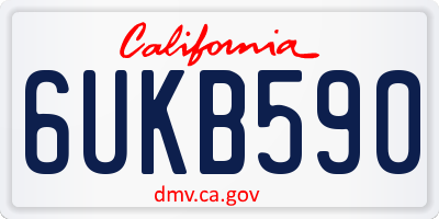 CA license plate 6UKB590