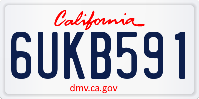 CA license plate 6UKB591
