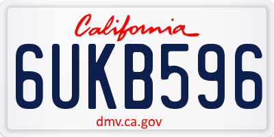 CA license plate 6UKB596