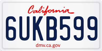 CA license plate 6UKB599