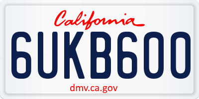 CA license plate 6UKB600