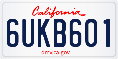 CA license plate 6UKB601