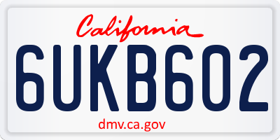 CA license plate 6UKB602