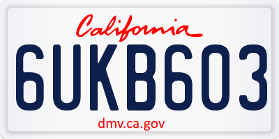 CA license plate 6UKB603