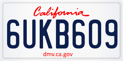 CA license plate 6UKB609