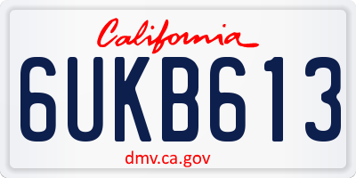 CA license plate 6UKB613