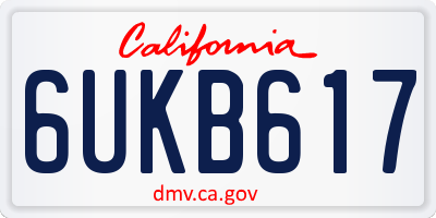 CA license plate 6UKB617
