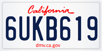 CA license plate 6UKB619