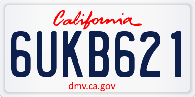 CA license plate 6UKB621