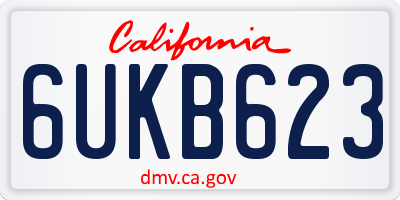 CA license plate 6UKB623