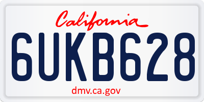 CA license plate 6UKB628