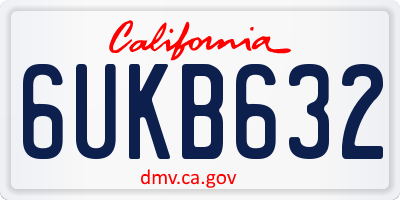 CA license plate 6UKB632