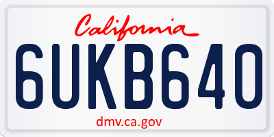 CA license plate 6UKB640