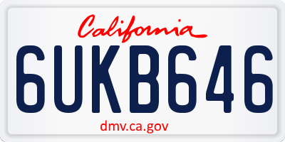 CA license plate 6UKB646