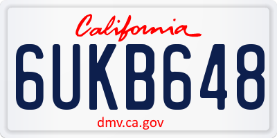 CA license plate 6UKB648