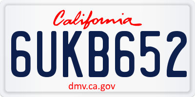CA license plate 6UKB652