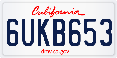 CA license plate 6UKB653