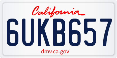 CA license plate 6UKB657