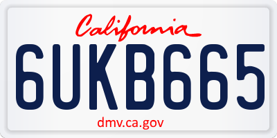 CA license plate 6UKB665