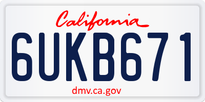 CA license plate 6UKB671