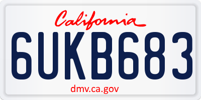 CA license plate 6UKB683