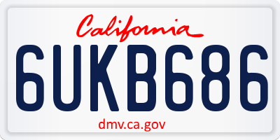 CA license plate 6UKB686
