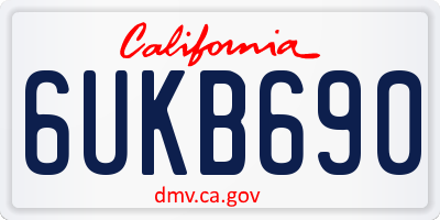 CA license plate 6UKB690
