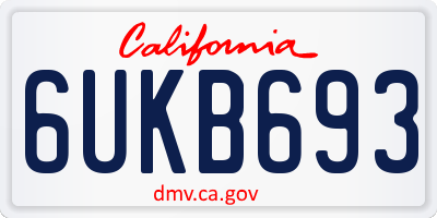 CA license plate 6UKB693