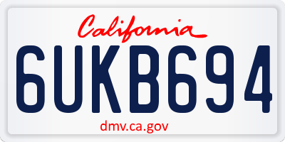 CA license plate 6UKB694