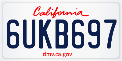 CA license plate 6UKB697