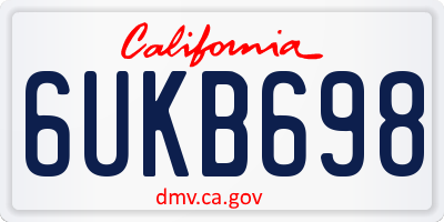 CA license plate 6UKB698