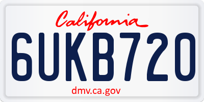 CA license plate 6UKB720