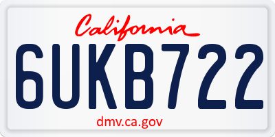 CA license plate 6UKB722