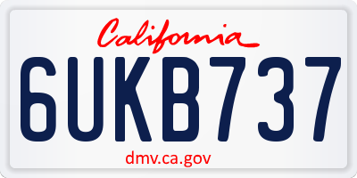 CA license plate 6UKB737