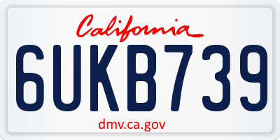 CA license plate 6UKB739