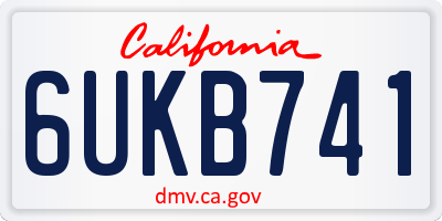 CA license plate 6UKB741