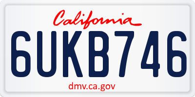 CA license plate 6UKB746