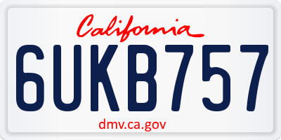CA license plate 6UKB757