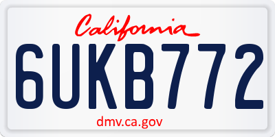 CA license plate 6UKB772