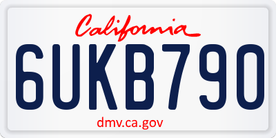 CA license plate 6UKB790