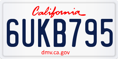 CA license plate 6UKB795