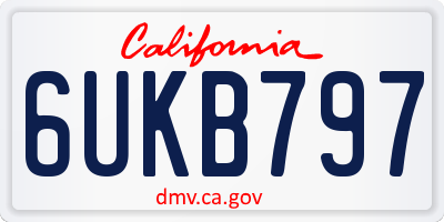CA license plate 6UKB797