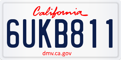 CA license plate 6UKB811