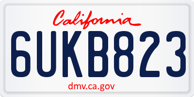 CA license plate 6UKB823