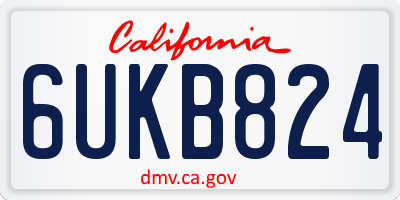 CA license plate 6UKB824