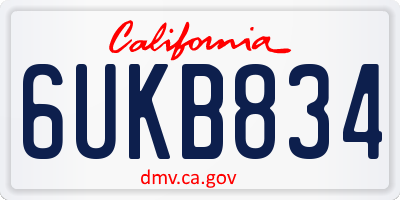 CA license plate 6UKB834