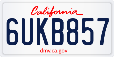 CA license plate 6UKB857