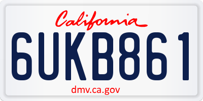 CA license plate 6UKB861